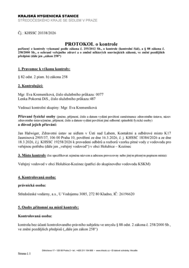 Protokol o kontrole KHS zahájené 16.3.2026_25.3.2026_